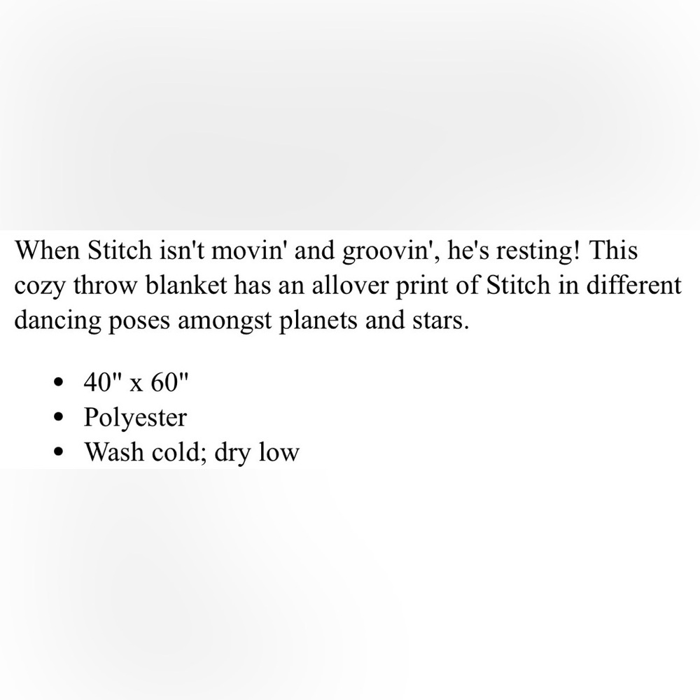 Disney Stitch Dancing Throw Blanket- NWT - Picture 2 of 2